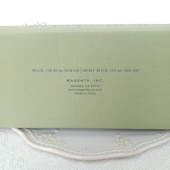 Rae Dunn Mom and Mini Floral Butterfly Ceramic Mug Gift Box Set - Picture 15 of 16